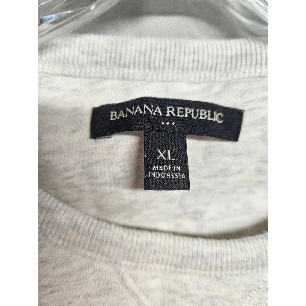 Banana Republic Mens XL Gray Heather Cotton French Terry Crewneck Sweatshirt